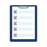 Checklist with red crosses vector