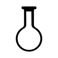 Empty laboratory round bottom flask vector icon