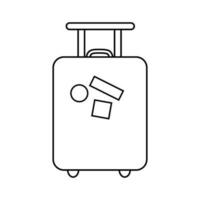 Suitcase outline icon vector