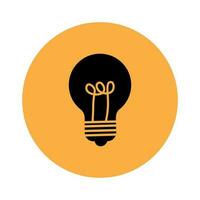 Light bulb icon on orange background vector