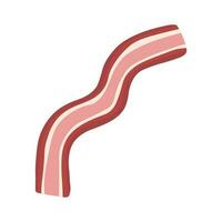 Slice of fried bacon vector