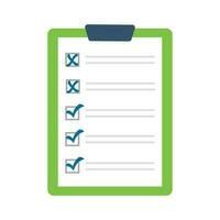 Checklist with blue checkmarks and crosses vector