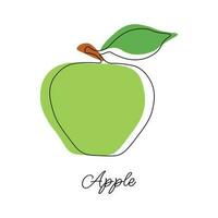 vector ilustración de verde manzana con letras