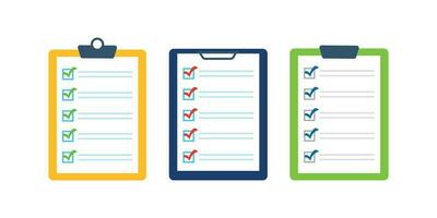 Set of checklist with check marks vector