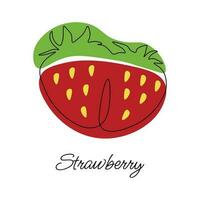 Vector illustration of strawberry with lettering