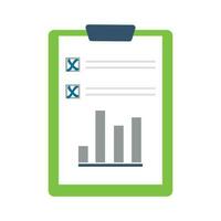 Document icon with graph and blue crosses vector