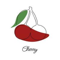 Cherry vector illustration with inscription