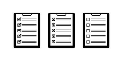 Checklist with checkmarks and crosses vector