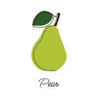 Vector illustration of a pear with an inscription