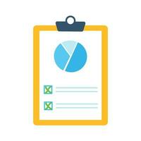 Document icon with pie chart and green crosses vector