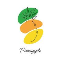 Vector illustration of a pineapple with an inscription