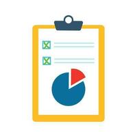 Document with pie chart and crosses vector