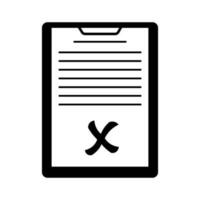 Document icon marked with a cross vector