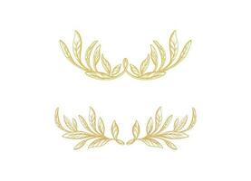 Set of crown. Hand drawn border, olive foliage vector