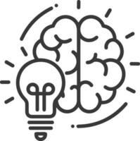 Brain idea symbol icon vector image. Illustration of the creative intelligence think design image. EPS 10