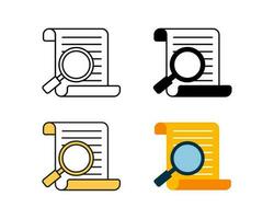 exam analysis icon vector design in 4 style line, glyph, duotone, and flat.