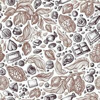 Chocolate pattern. Vector graphic seamless sketch