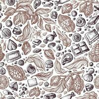 Chocolate pattern. Vector graphic seamless sketch