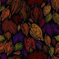 Cacao texture wild fruit Abstract seamless pattern vector