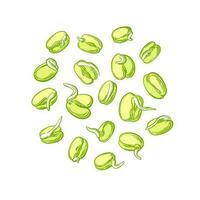 Mung sprouts. Simple sprouting seed drawing Vector