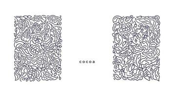 Cocoa abstract background. Art line border. Vector