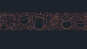 Coffee linear pattern. Aroma drink. Abstract cup vector