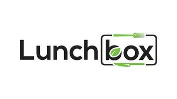 Lunchbox logo design template vector