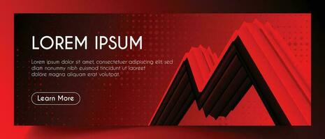 Abstract Red Fluid Banner Template. Modern background design. gradient color. Dynamic Waves. Liquid shapes composition. Fit for banners vector