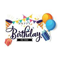 Happy Birthday Greeting Card Vector Graphic Element