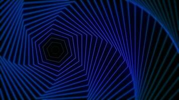 simples minimalista azul geométrico fundo com suavemente irradiando e torção hexágono formas. isto abstrato espiral movimento fundo animação é cheio hd e uma desatado laço. video