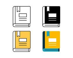 book icon element vector design in 4 style line, glyph, duotone, and flat.