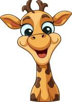 Cute Giraffe Cartoon On White Background vector