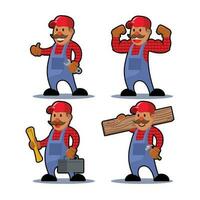 Worker Man Mustache vector