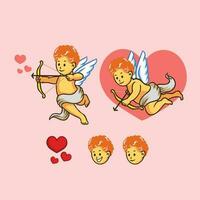 Flying Cupid Set vector