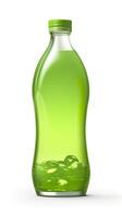 Jelly green, 3D rendering, solid color bottle. photo
