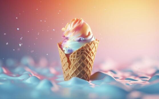 Ice cream abstract background with empty space for text. photo