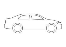 Car sedan transport model coloring line icon. Own passenger transport, automobile for travel. Vector sign outline illustration