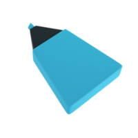 3d azul marcador marcador ícone para escola escritório. papelaria importante mensagem símbolo ilustração Renderização editável isolado transparente png