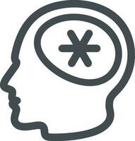 Brain idea symbol icon vector image. Illustration of the creative intelligence think design image. EPS 10