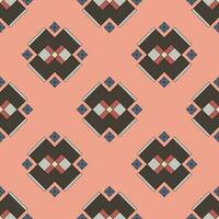 Vector abstract geometrical shape seamless pattern on pink background for fabric, wrapping, wallpaper, textile