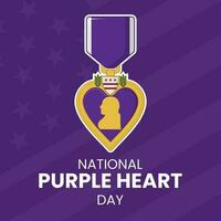 Vector graphic of national purple heart day