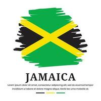 Vector graphic of flag Jamaica on white background. Grunge brush strokes drawn by hand. Independence Day