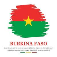 Vector graphic of flag Burkina Faso on white background. Grunge brush strokes drawn by hand. Independence Day