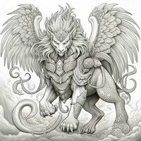 Chimera Coloring Pages For Adults photo