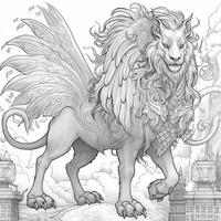 Chimera Coloring Pages For Adults photo