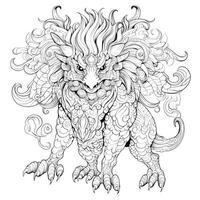 Chimera Coloring Pages For Adults photo