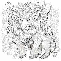 Chimera Coloring Pages For Adults photo