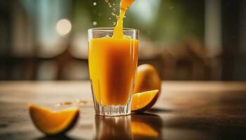 orange juice with splash photo