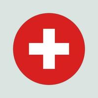 Flag of Switzerland in circle. Swiss flag in round circle. Free Vector. vector