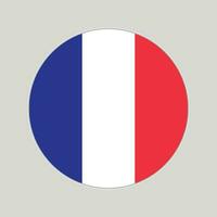 France round flag design. flat circle shaped Illustration of France flag Free Vector. vector